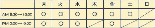 目野内科クリニック　診療時間